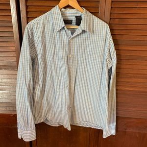 Light Blue and White Plaid Button Down Long Sleeve